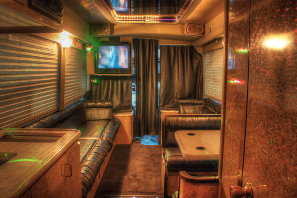 inside a rock star tour bus