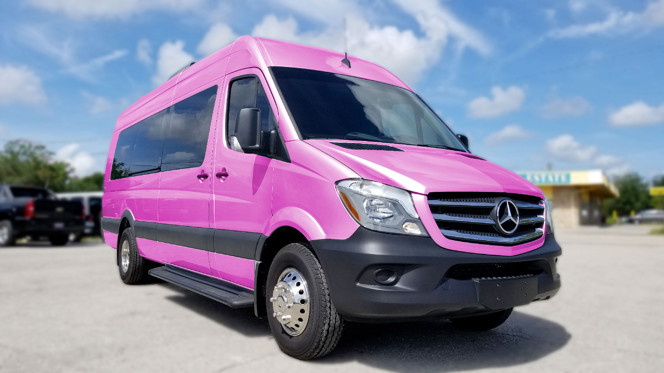 Pink Mercedes Party Bus - Clean Ride Limo